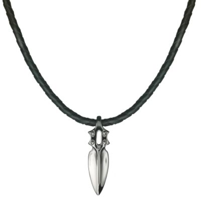 Black Leather Dagger Necklet