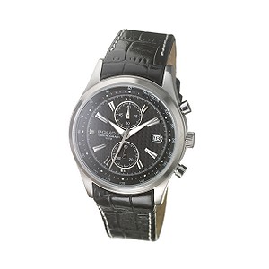 Police Men` Round Grey Dial and Black Strap Watch