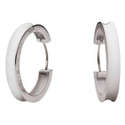 Emporio Armani large sterling silver hoop earrings - Product number 6013767