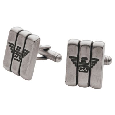 Emporio Armani sterling silver eagle cufflinks at Ernest Jones