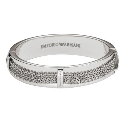 Emporio Armani sterling silver mesh bangle