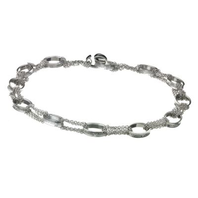 Emporio Armani sterling silver link and mesh bracelet