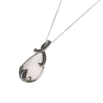 Sterling silver marcasite mother of pearl pendant - Product number 6015719