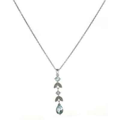 Sterling silver blue topaz drop pendant - Product number 6015735