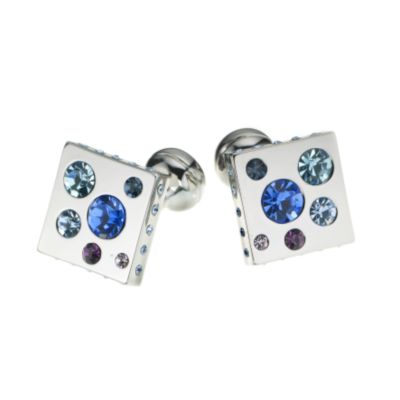 square mile Swarvoski crystal cufflinks