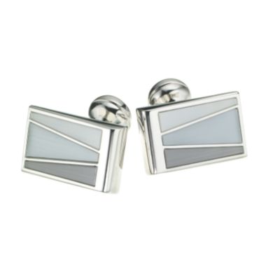 Square Mile grey cats eye wedge cufflinks