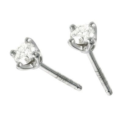 18ct white gold quarter carat Leo Diamond stud earrings - Product number 6020992
