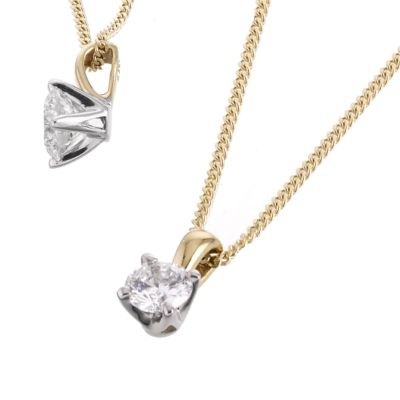 18ct yellow gold and quarter carat Leo Diamond Pendant - Product number 6021042