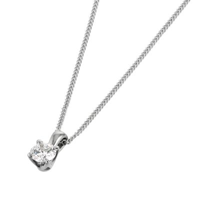 Unbranded 18ct white gold quarter carat Leo Diamond pendant