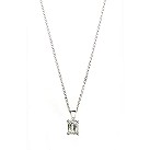 18ct white gold half carat emerald cut Leo Diamond pendant
