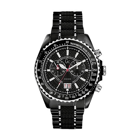 Guess Collection men's black chronograph bracelet watch