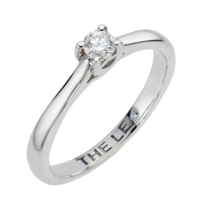 Leo Platinum 15pt certified diamond solitaire ring