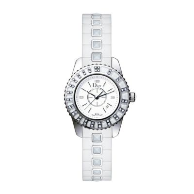 Christal ladies white watch