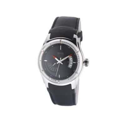 BOSS men's black leather strap watch - Product number 6024467