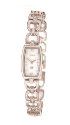 Accurist ladies rose-gold stone-set bracelet watch