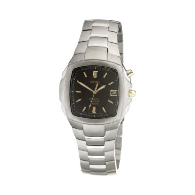 Seiko men's titanium kinetic bracelet watch