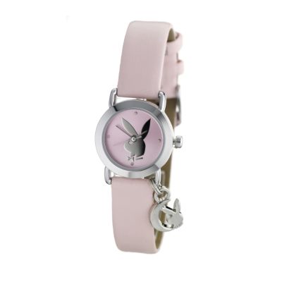 Playboy Ladies' Pink Leather Strap Watch - Product number 6032419