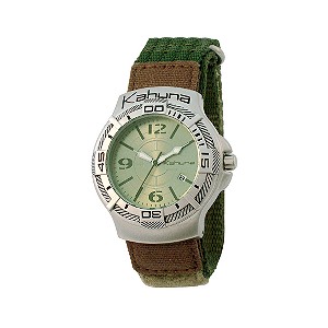 Kahuna Men` Green Dial Velcro Strap Watch