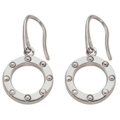 Emporio Armani sterling silver circle drop earrings