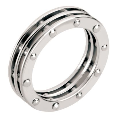 Emporio Armani sterling silver multi-ridge ring - size M