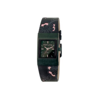 Kahuna Ladies' Square Dial Black and Pink Strap Watch - Product number 6041485