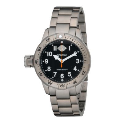 Nautica men's titanium black dial bracelet watch