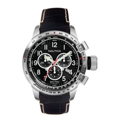 Nautica men's stainless steel chronograph strap watch
