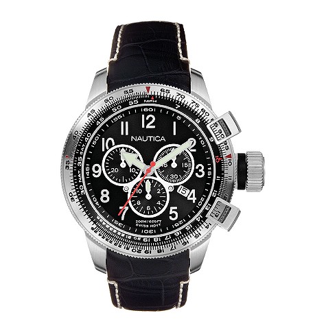 Nautica men's stainless steel chronograph strap watch