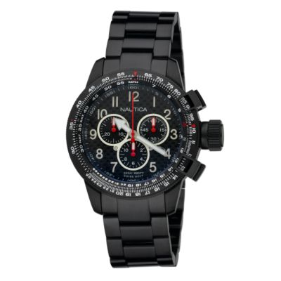 Nautica men's ion-plated chronograph bracelet watch