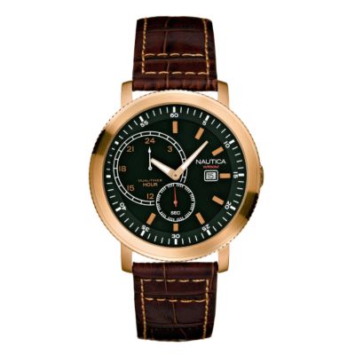 Nautica men's rose gold-plated GMT strap watch - Product number 6044514