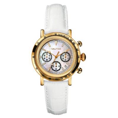 Nautica ladies' mother of pearl chronograph strap watch - Product number 6044611