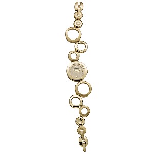 Fossil Ladies`Gold-plated Circle Bracelet Watch