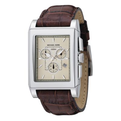 Michael Kors Men's Brown Leather Strap Multi Dial Watch