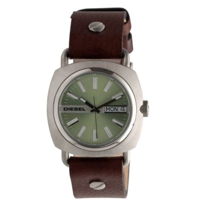 Diesel Ladies' Green Dial Brown Leather Strap Watch - Product number 6055087