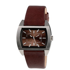Diesel Men` Brown Leather Strap Watch