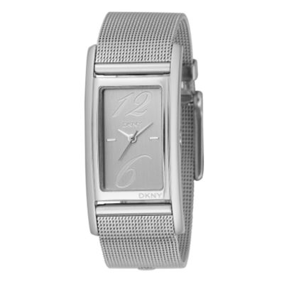 Ladies`Rectangular Dial Mesh Bracelet Watch