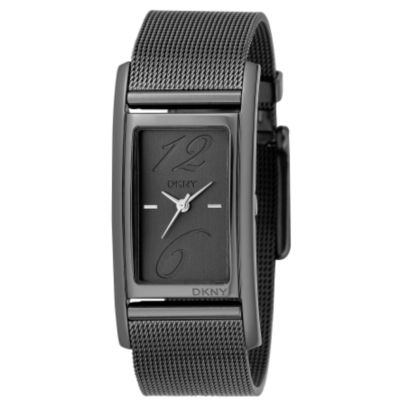 DKNY Ladies' Rectangular Dial Dark Grey Mesh Bracelet Watch - Product number 6056563