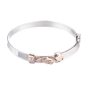 9ct Rose and Silver Baby Bangle