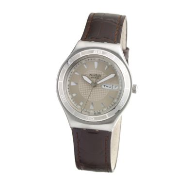 Swatch Quarterman Men` Brown Strap Watch