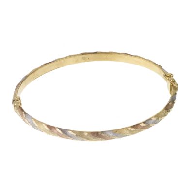 9ct Three Colour Gold Bangle