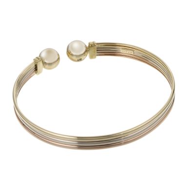 Unbranded 9ct Three Tone Gold Torque Bangle