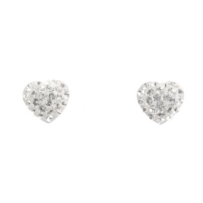 Evoke 9ct Gold Small Heart Crystal Stud Earrings.