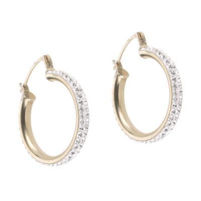 Evoke 9ct Gold 30mm Round Creole Earrings