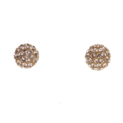 Evoke 9ct Gold Champagne Crystal Ball Studs - Product number 6068359
