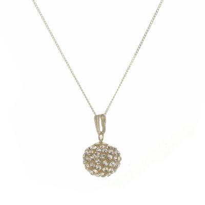 Evoke 9ct Gold Champagne Crystal Ball Pendant
