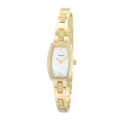 Accurist Ladies' Gold-plated Tonneau Dial Bracelet Watch