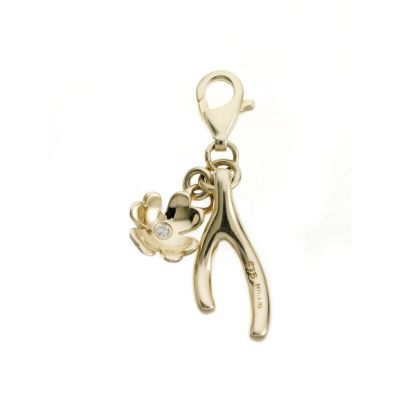 Hot Diamonds 9ct gold diamond-set wishbone charm - Product number 6072429