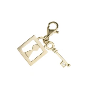 Hot Diamonds 9ct gold diamond-set lock and key charm - Product number 6072437