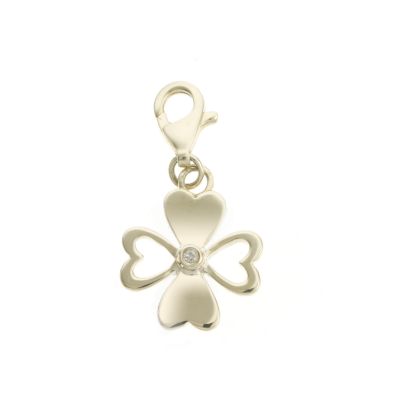Hot Diamonds 9ct gold diamond-set clover charm - Product number 6072496