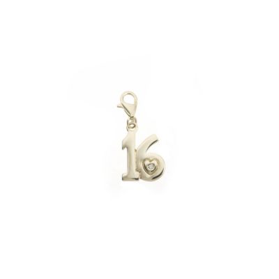 Diamonds 9ct gold diamond-set 16 charm